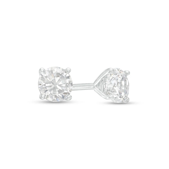 Zales Jewelry - NWT Zales 1/2 CT Diamond Solitaire Stud Earrings 10K White Gold